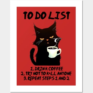 Black Cat To Do List Posters and Art